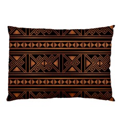 Colorful Bright Ethnic Seamless Striped Pattern Background Orange Black Colors Pillow Case by Wegoenart