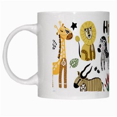 Cartoon African Animals White Mugs by Wegoenart