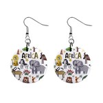 Cartoon African Animals Mini Button Earrings Front