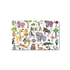 Cartoon African Animals Magnet (name Card) by Wegoenart