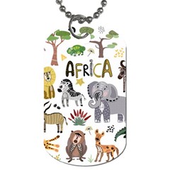 Cartoon African Animals Dog Tag (two Sides) by Wegoenart