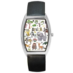 Cartoon African Animals Barrel Style Metal Watch by Wegoenart