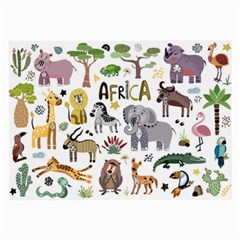 Cartoon African Animals Large Glasses Cloth (2 Sides) by Wegoenart