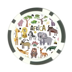 Cartoon African Animals Poker Chip Card Guard by Wegoenart