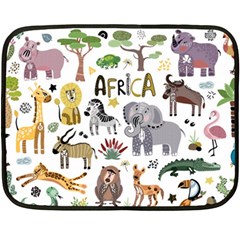 Cartoon African Animals Double Sided Fleece Blanket (mini)  by Wegoenart