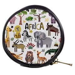 Cartoon African Animals Mini Makeup Bag by Wegoenart