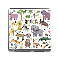 Cartoon African Animals Memory Card Reader (square 5 Slot) by Wegoenart