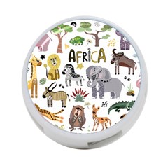 Cartoon African Animals 4-port Usb Hub (one Side) by Wegoenart