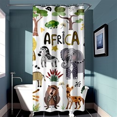 Cartoon African Animals Shower Curtain 36  X 72  (stall)  by Wegoenart