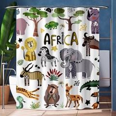 Cartoon African Animals Shower Curtain 60  X 72  (medium)  by Wegoenart