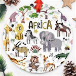 Cartoon African Animals Ornament (Round Filigree) Front