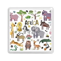 Cartoon African Animals Memory Card Reader (square) by Wegoenart