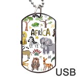 Cartoon African Animals Dog Tag USB Flash (Two Sides) Back