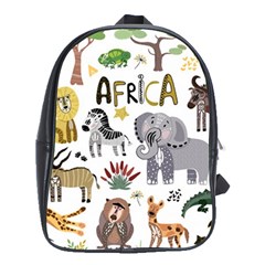 Cartoon African Animals School Bag (xl) by Wegoenart