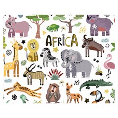 Cartoon African Animals Double Sided Flano Blanket (medium)  by Wegoenart