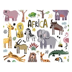 Cartoon African Animals Double Sided Flano Blanket (large)  by Wegoenart