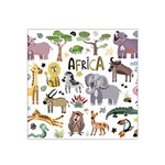 Cartoon African Animals Satin Bandana Scarf Front