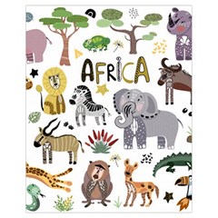 Cartoon African Animals Drawstring Bag (small) by Wegoenart