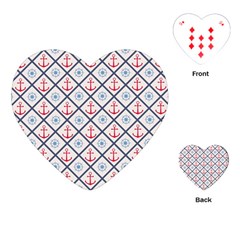 Seamless Pattern With Cross Lines Steering Wheel Anchor Playing Cards Single Design (heart)