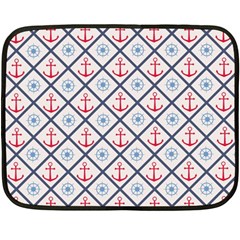 Seamless Pattern With Cross Lines Steering Wheel Anchor Fleece Blanket (mini)