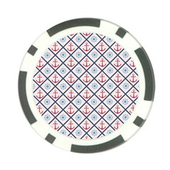 Seamless Pattern With Cross Lines Steering Wheel Anchor Poker Chip Card Guard (10 Pack) by Wegoenart