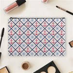 Seamless Pattern With Cross Lines Steering Wheel Anchor Cosmetic Bag (Large) Front