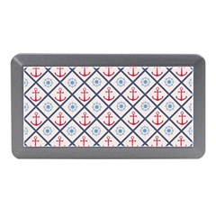 Seamless Pattern With Cross Lines Steering Wheel Anchor Memory Card Reader (mini) by Wegoenart