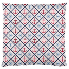 Seamless Pattern With Cross Lines Steering Wheel Anchor Standard Flano Cushion Case (two Sides) by Wegoenart