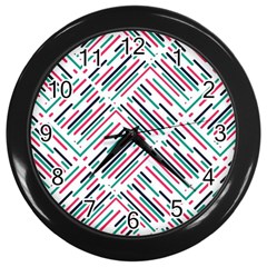 Abstract Colorful Pattern Background Wall Clock (black)