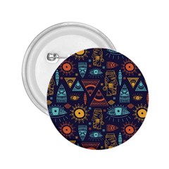 Trendy African Maya Seamless Pattern With Doodle Hand Drawn Ancient Objects 2.25  Buttons