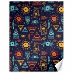 Trendy African Maya Seamless Pattern With Doodle Hand Drawn Ancient Objects Canvas 18  x 24 