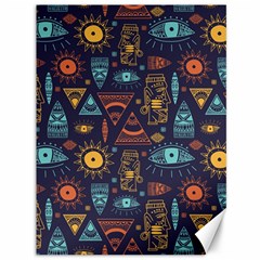 Trendy African Maya Seamless Pattern With Doodle Hand Drawn Ancient Objects Canvas 36  x 48 