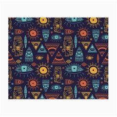 Trendy African Maya Seamless Pattern With Doodle Hand Drawn Ancient Objects Small Glasses Cloth (2 Sides)