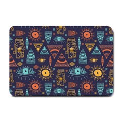 Trendy African Maya Seamless Pattern With Doodle Hand Drawn Ancient Objects Small Doormat 