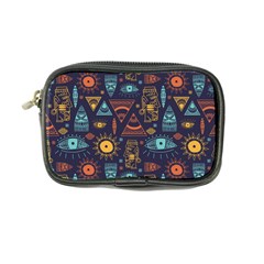 Trendy African Maya Seamless Pattern With Doodle Hand Drawn Ancient Objects Coin Purse