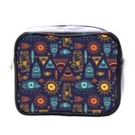 Trendy African Maya Seamless Pattern With Doodle Hand Drawn Ancient Objects Mini Toiletries Bag (One Side) Front