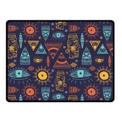 Trendy African Maya Seamless Pattern With Doodle Hand Drawn Ancient Objects Fleece Blanket (Small)