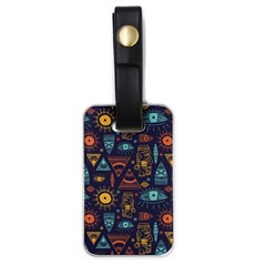 Trendy African Maya Seamless Pattern With Doodle Hand Drawn Ancient Objects Luggage Tag (one side)