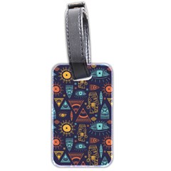 Trendy African Maya Seamless Pattern With Doodle Hand Drawn Ancient Objects Luggage Tag (two sides)