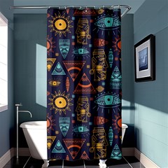 Trendy African Maya Seamless Pattern With Doodle Hand Drawn Ancient Objects Shower Curtain 36  x 72  (Stall) 