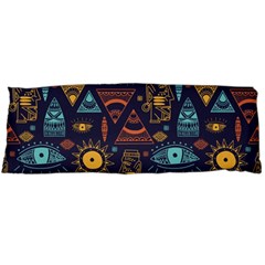 Trendy African Maya Seamless Pattern With Doodle Hand Drawn Ancient Objects Body Pillow Case (Dakimakura)