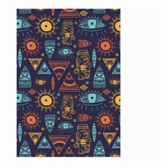 Trendy African Maya Seamless Pattern With Doodle Hand Drawn Ancient Objects Large Garden Flag (Two Sides)