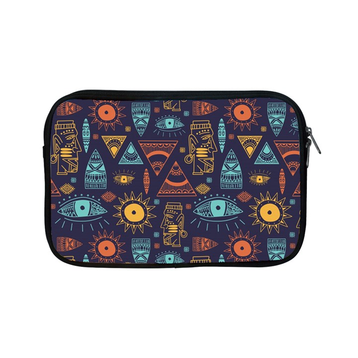 Trendy African Maya Seamless Pattern With Doodle Hand Drawn Ancient Objects Apple iPad Mini Zipper Cases