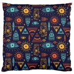 Trendy African Maya Seamless Pattern With Doodle Hand Drawn Ancient Objects Large Flano Cushion Case (One Side) Front