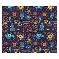 Trendy African Maya Seamless Pattern With Doodle Hand Drawn Ancient Objects Double Sided Flano Blanket (Small) 