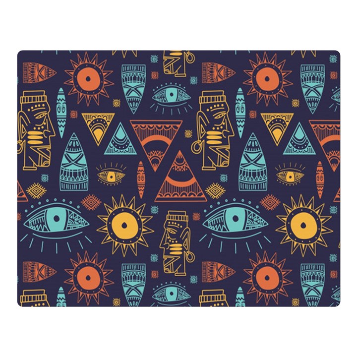 Trendy African Maya Seamless Pattern With Doodle Hand Drawn Ancient Objects Double Sided Flano Blanket (Large) 