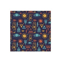 Trendy African Maya Seamless Pattern With Doodle Hand Drawn Ancient Objects Satin Bandana Scarf