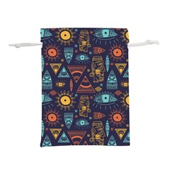 Trendy African Maya Seamless Pattern With Doodle Hand Drawn Ancient Objects Lightweight Drawstring Pouch (L)