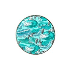 Sea Waves Seamless Pattern Hat Clip Ball Marker by Wegoenart