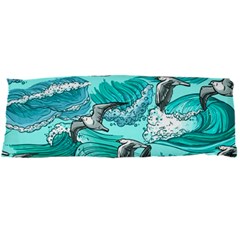 Sea Waves Seamless Pattern Body Pillow Case Dakimakura (two Sides) by Wegoenart